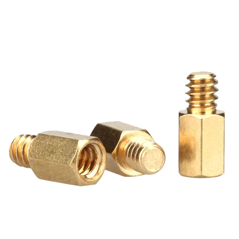 15pcs UNC 6#-32X6+4mm/6#-32X6.5+4mm Brass Motherboard Standoffs For Atx Computer Case Motherboard Female Male Standoff Spacer