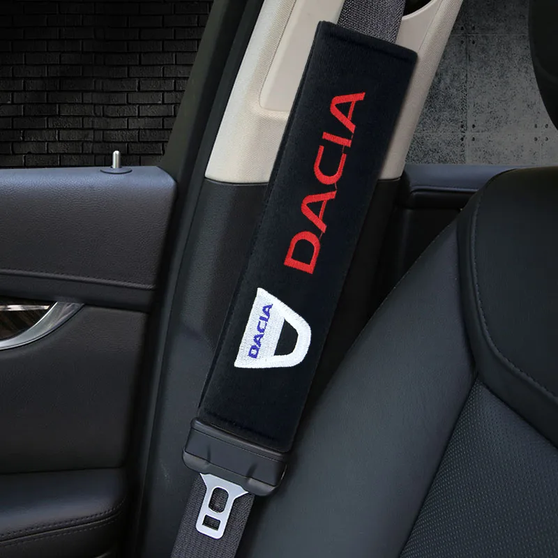 

2pcs Car Styling Safety Belt Shoulder Cover Car Emblem Accessories for Dacia Duster Logan MCV Sandero Stepway R4 Dokker Lodgy