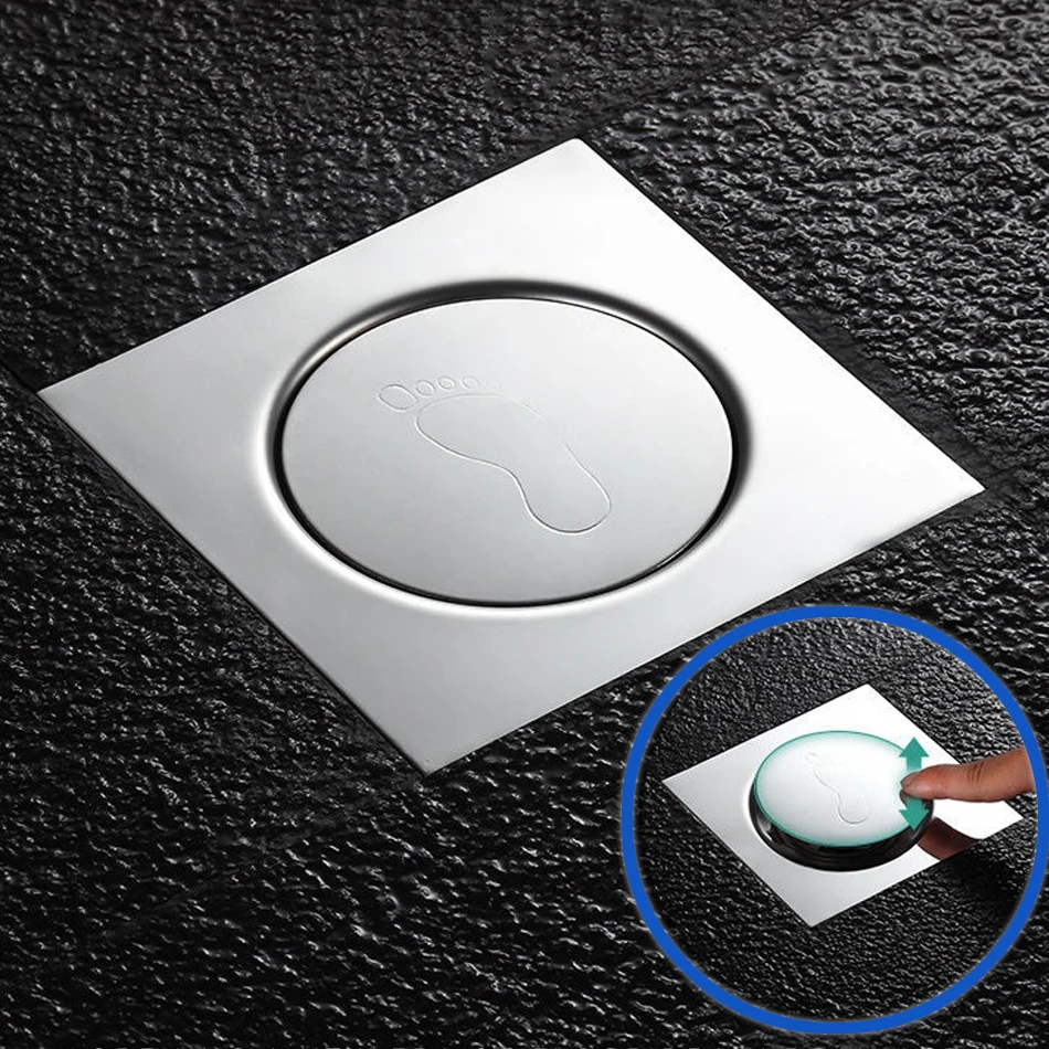 Выдвижная напольная решетка из нержавеющей стали для ванной и душа отходов