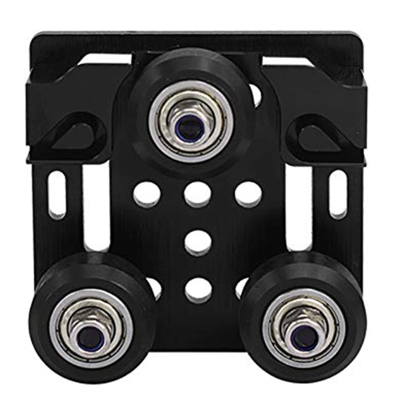 

V-образное колесо с пластиной и пряжкой ремня 6 мм для алюминиевого профиля 2020, детали для 3D-принтера CNC Kossel, Черное колесо