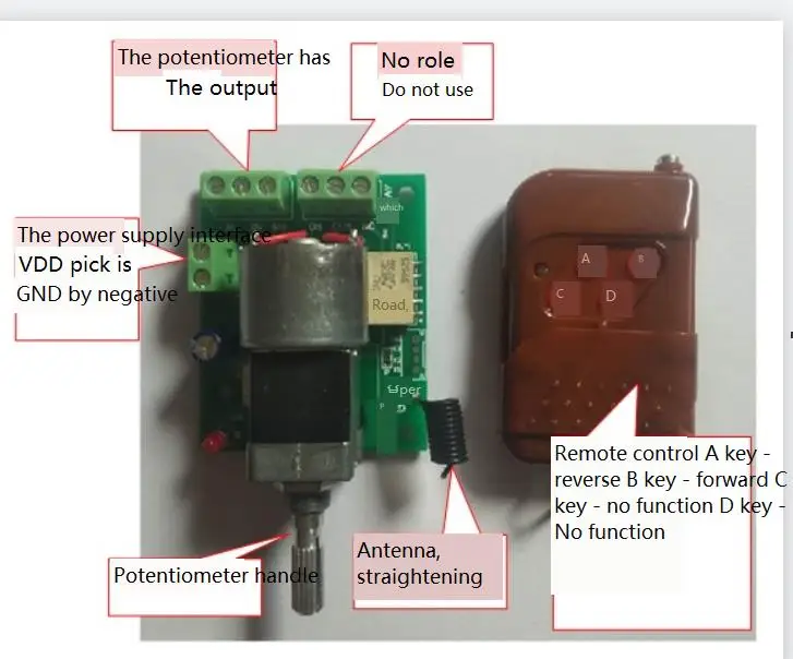 

Wireless remote control motor potentiometer/for frequency converter