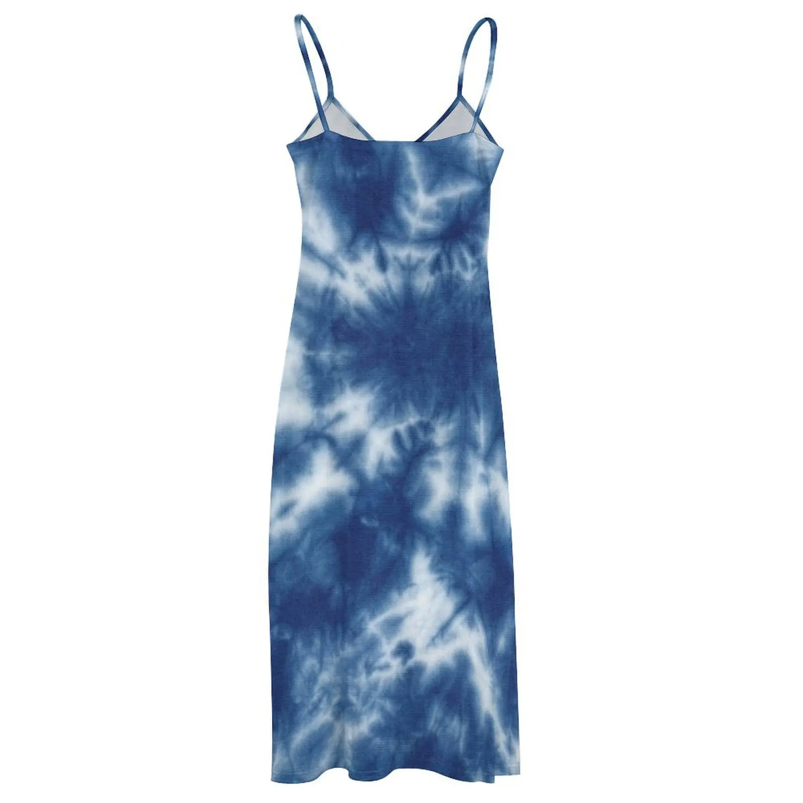 Синий батик Tie Dye Shibori этническое текстильное платье без рукавов с художественным