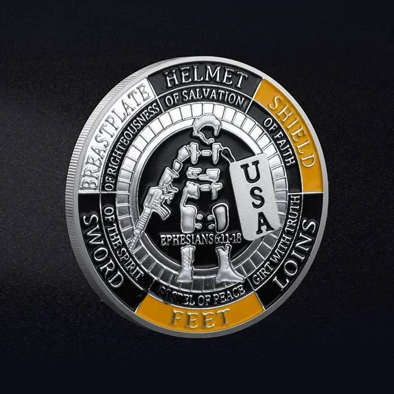 США Положите доспехи Бога Коллекционные монеты Креативные подарки Молитесь