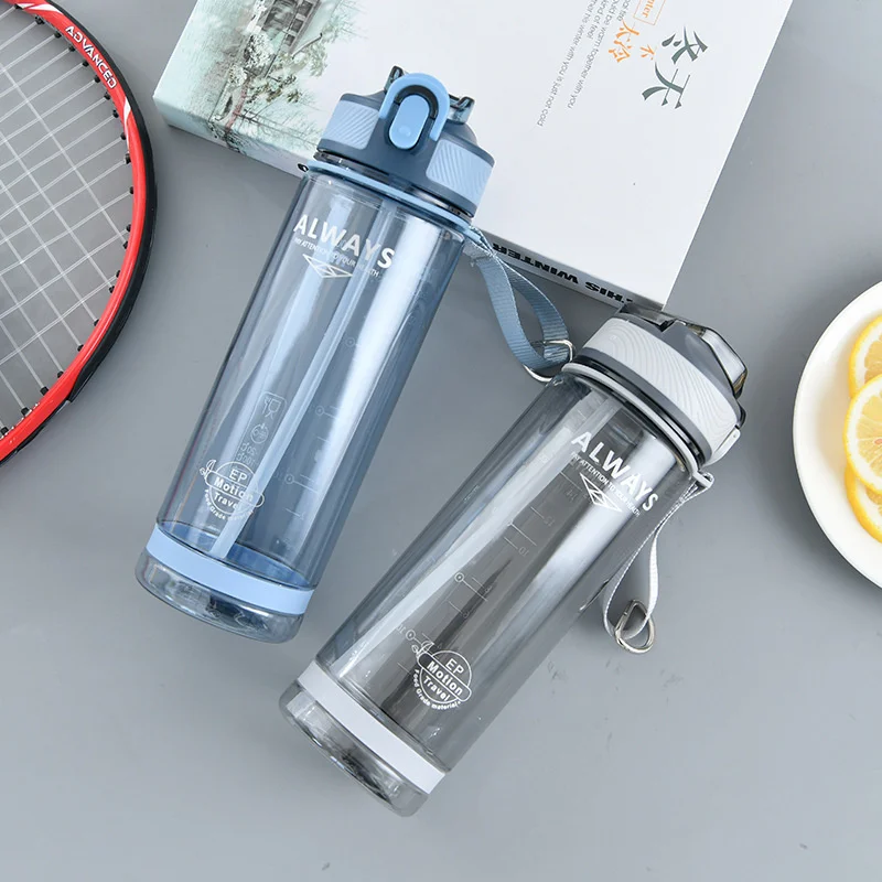 With Straw Camping Hiking Outdoor Water Bottle Large Capacit