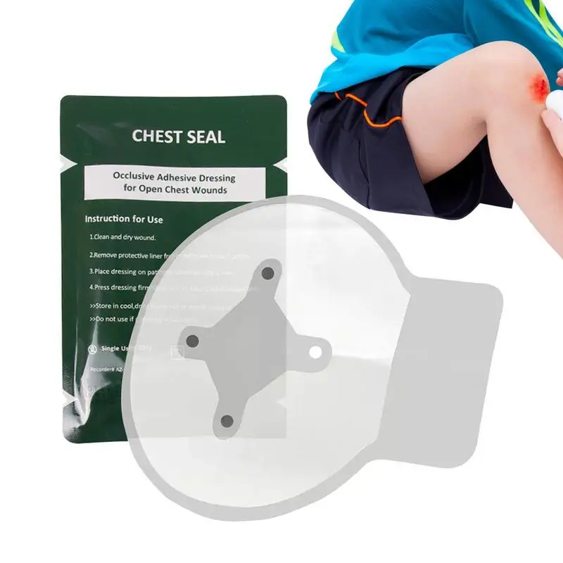 

Universal Chest Seal Harmless Chest Seal Vented 3 Holes Prevent Puncture Wounds Pneumothorax Hospital Person Aid Outdoor