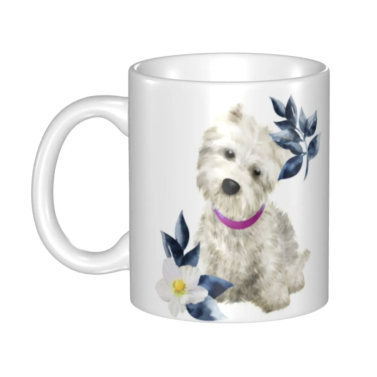 

Кофейные кружки Westie с цветами, сделай сам, персонализированная керамическая чайная молочная кружка с собакой West Highland White Terrier