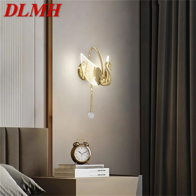 

DLMH Nordic Swan Wall Lamps Modern Light Creative Decorative for Home Hotel Corridor Bedroom