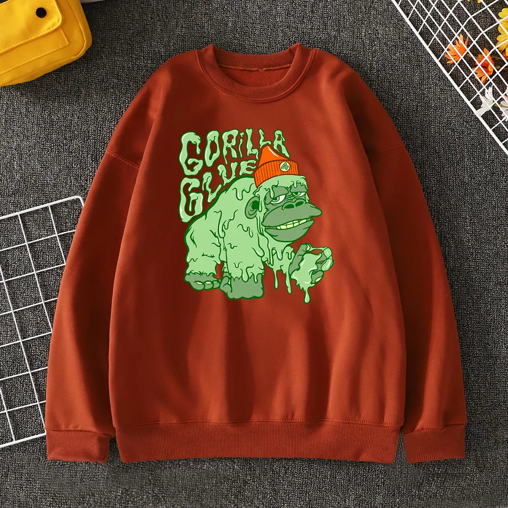 

Glue Is Poured On The Gorilla Creativity Design Print Mens Hoody Fashion Funny Warm Pullover O-Neck Long Sleeves Man Sweatshirts