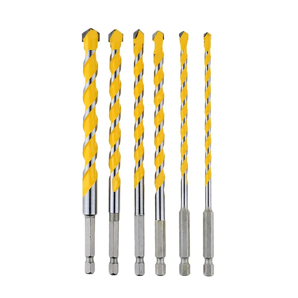 

5PCS Tungsten Carbide Masonry Drill Bits 1/4" Hex Shank Hole Saw For Masonary Concrete Brick Stone Wood Drilling 5/6/8/10/12mm