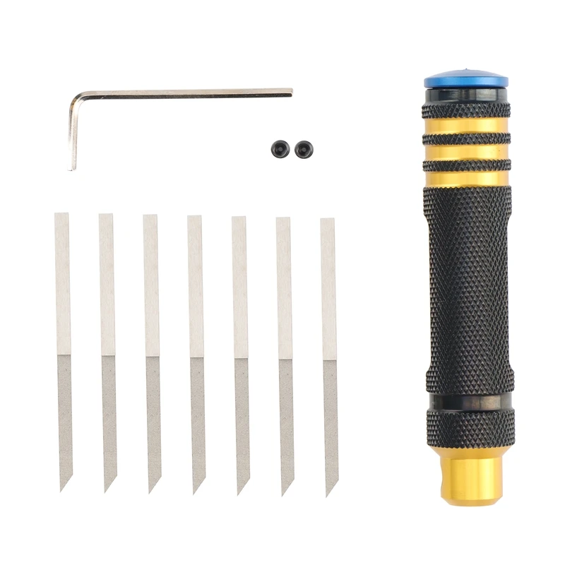 

Model Scriber W/ Blade Gundam Resin Carved Scribe Line Hobby Cutting Tool Chisel+7 Blade Tools for RC Car / Drone Repair