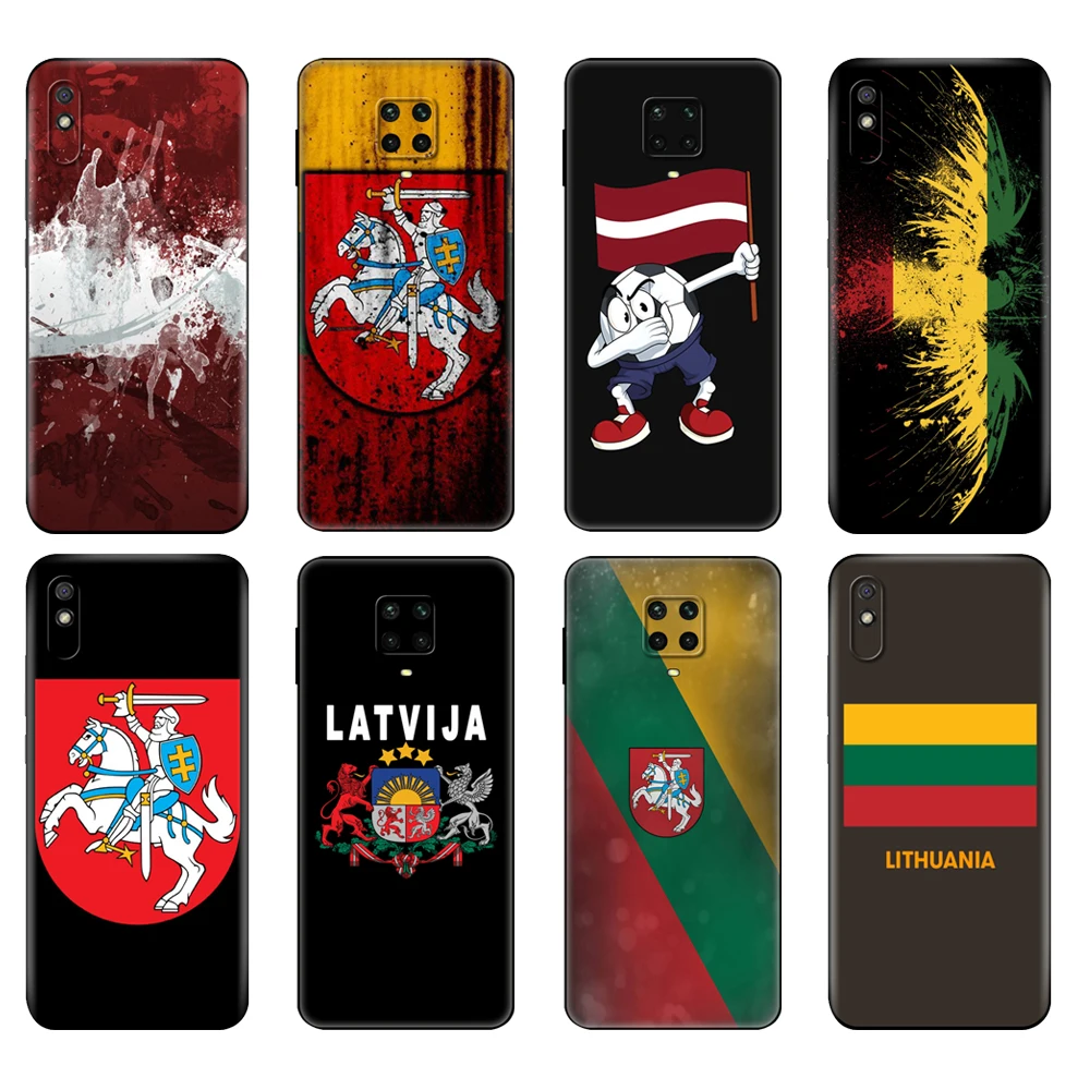 

Черный чехол из ТПУ для Xiaomi Redmi 7A, 8, 8A, 9, 9A, 9C, чехол для Redmi Note 8T, 8 Pro, T, Note 9, 9S, 9 Pro, чехол с литовым флагом
