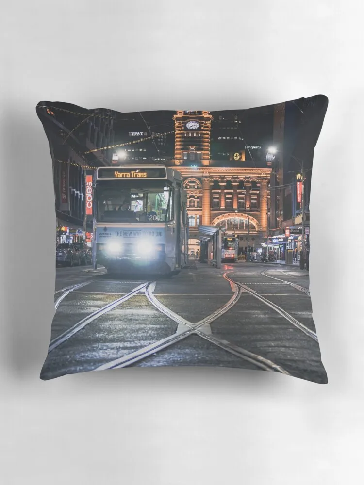Мельбурн-ТРАМ и флонерс-станция декоративные подушки рождественские диванные