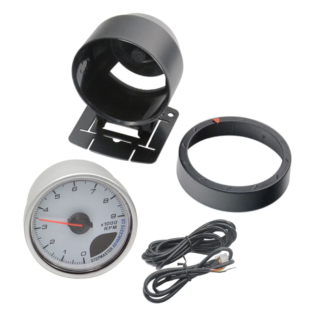 

Racing 60mm Auto Car Meter Boost Water Temp Oil Temperature Pressure Tachometer Volt Air Fuel Exhaust GAS RPM White Face Gauge