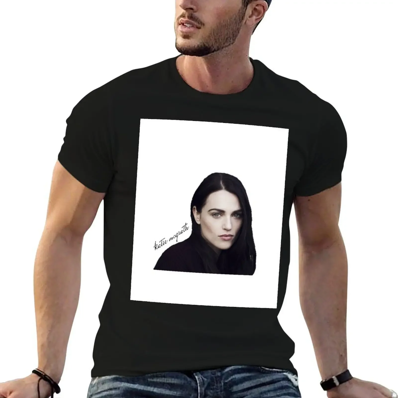 Футболка Katie McGrath летние топы эстетичная одежда простые белые футболки для мужчин