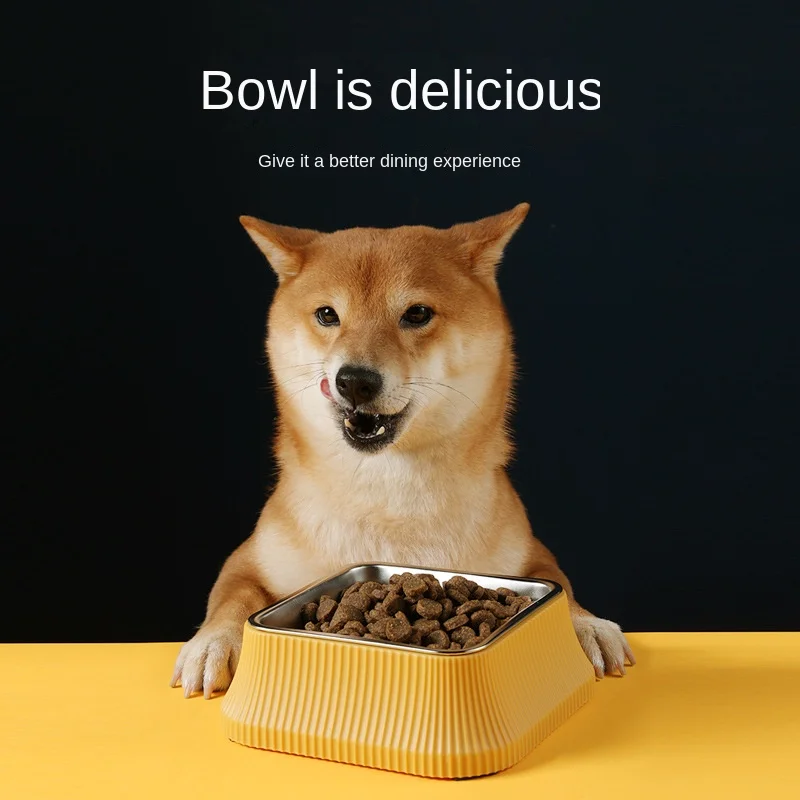 

Cat Dog Bowl Pet Stainless Steel Dog Bowl Anti-overturning Separate Large Bowl Dog Rice Bowl Feeding Cat Bowl Tableware Supplies