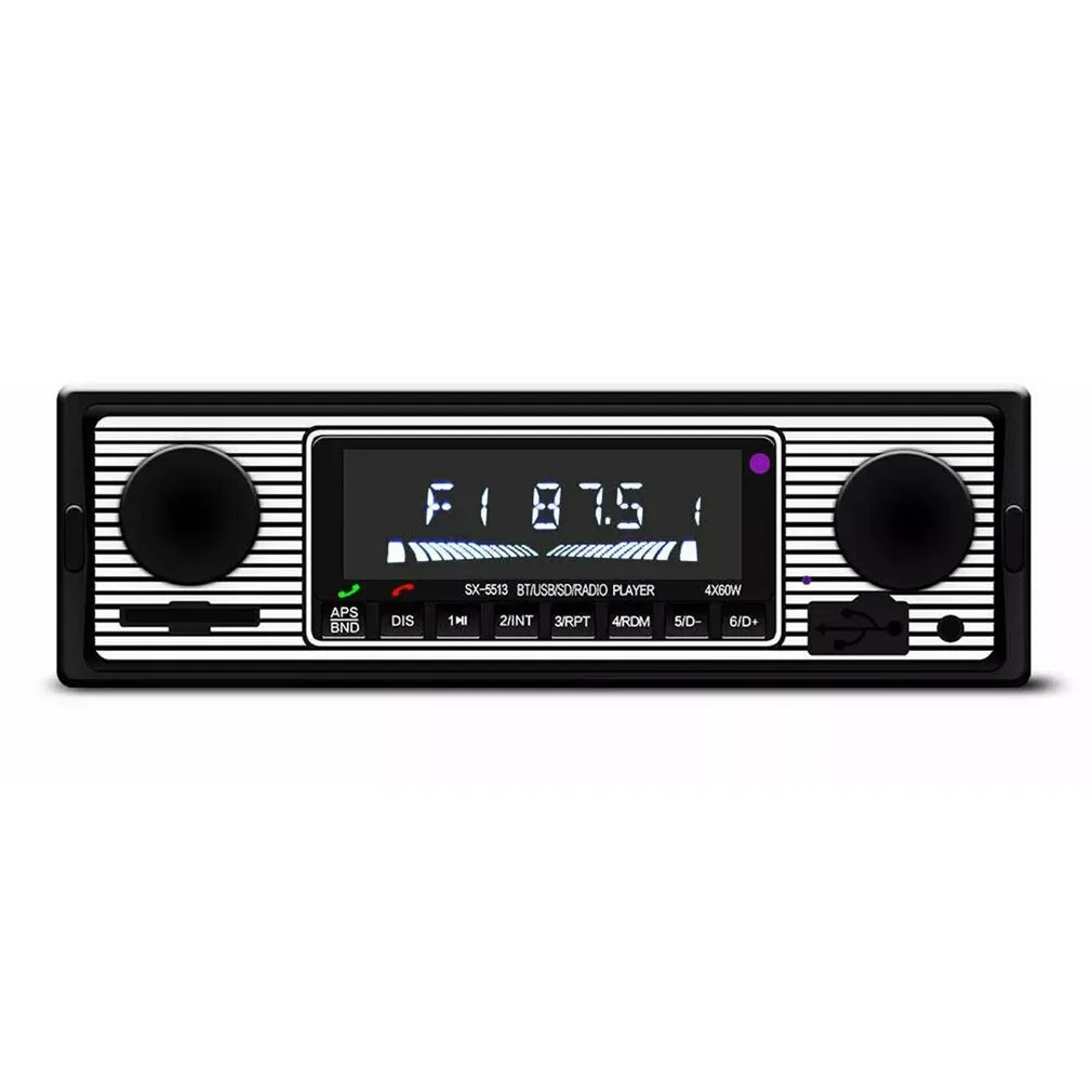 

Auto Car Radio Bluetooth- Vintage Wireless MP3 Multimedia Player AUX USB FM 12V Classic Stereo Audio Player Car