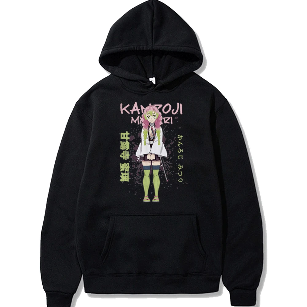 

Толстовка мужская флисовая с капюшоном, свитшот с японским аниме принтом, рассекающий демонов, пуловер с мультяшным графическим принтом, весна