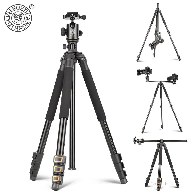 QZSD Q298H Профессиональный штатив для камеры с шаровой головкой БЫСТРОРАЗЪЕМНАЯ пластина Профессиональный Выдвижной Штатив для Sony Nikon Canon