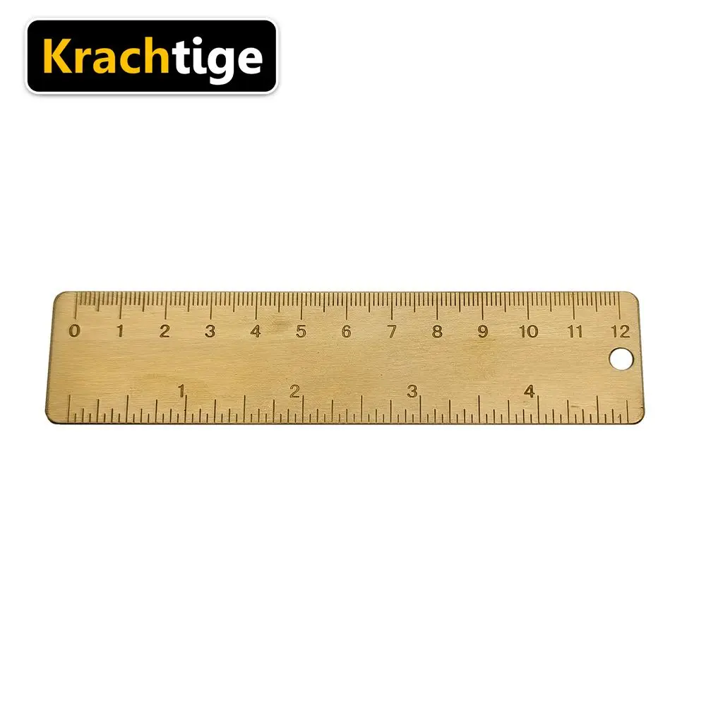 

12 см латунная линейка металлическая медная Закладка прямая Линейка для путешественника блокнота школьный офисный инструмент в дюймах/см в...