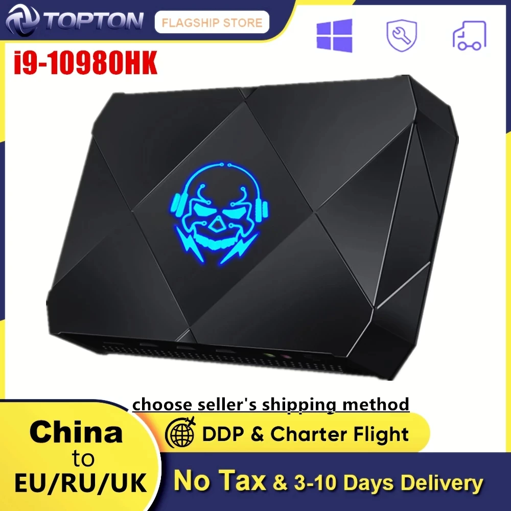 

2022 Topton NUC i9 10980HK i7 10870H Desktop Gaming PC Windows 11 Linux Mini Computer DDR4 NVMe SSD DP HDMI Typ-C 4K UHD WiFi
