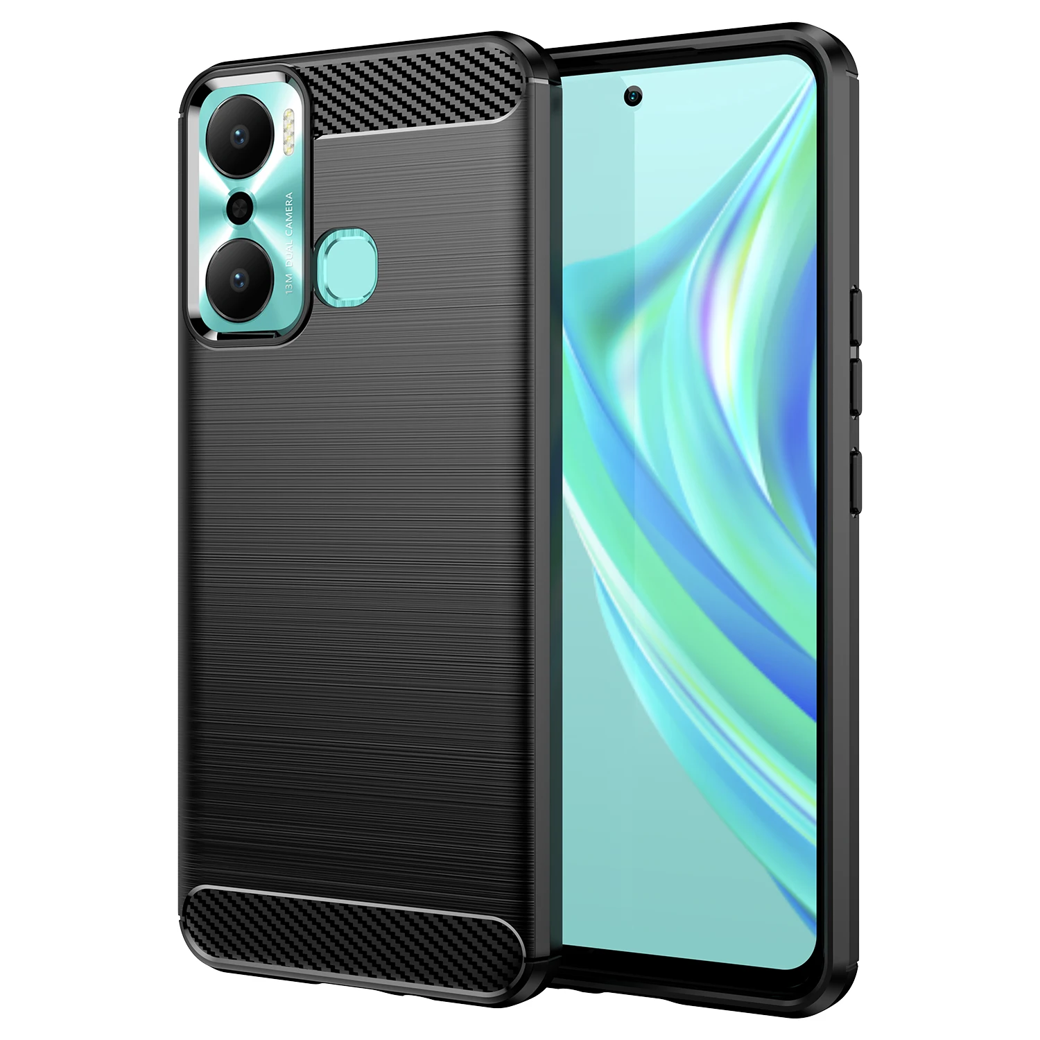 Carbon Fiber Case For Infinix Hot 20 Play Cover Infinix Hot 20 Play Coque Soft Silicone Protective Case Infinix Hot 20 Play