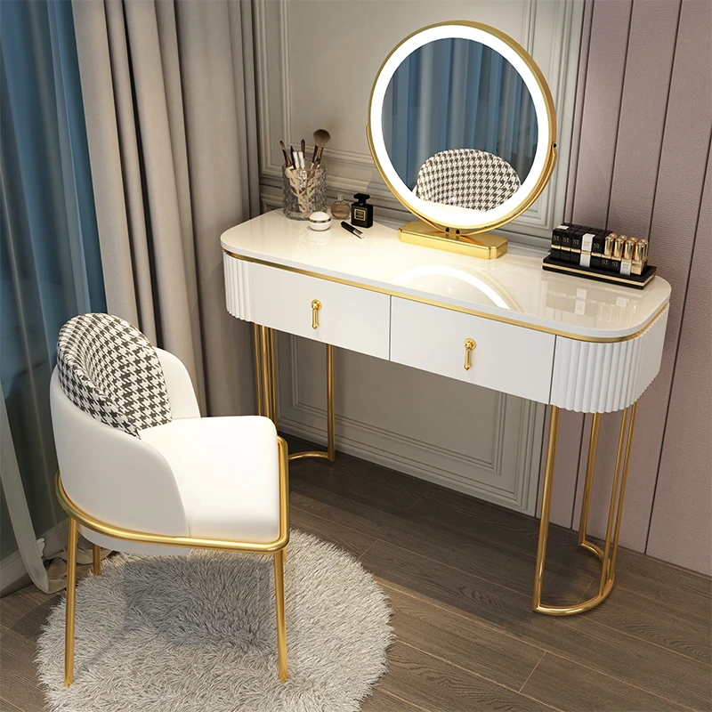 

Modern Luxury Dressing Table Computer Lights Bedside Bedroom Vanity Dressing Table Mirror Tocador Maquillaje Nordic Furnitures