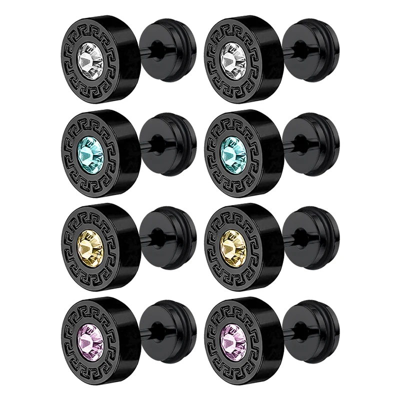 Серьги из нержавеющей стали с фианитами для мужчин и женщин ювелирные украшения