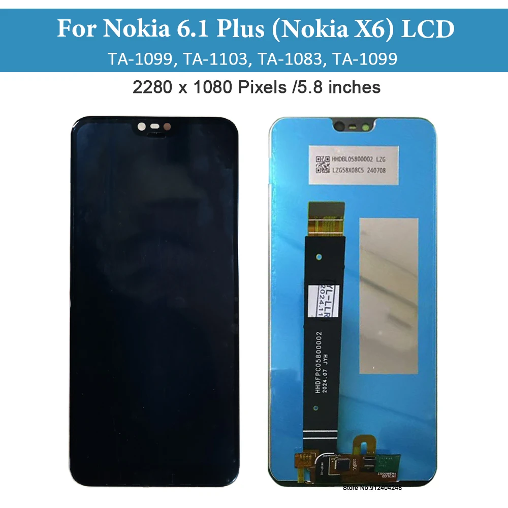5 8 "оригинальный ЖК-дисплей для Nokia 6 1 Plus преобразователь сенсорного экрана в