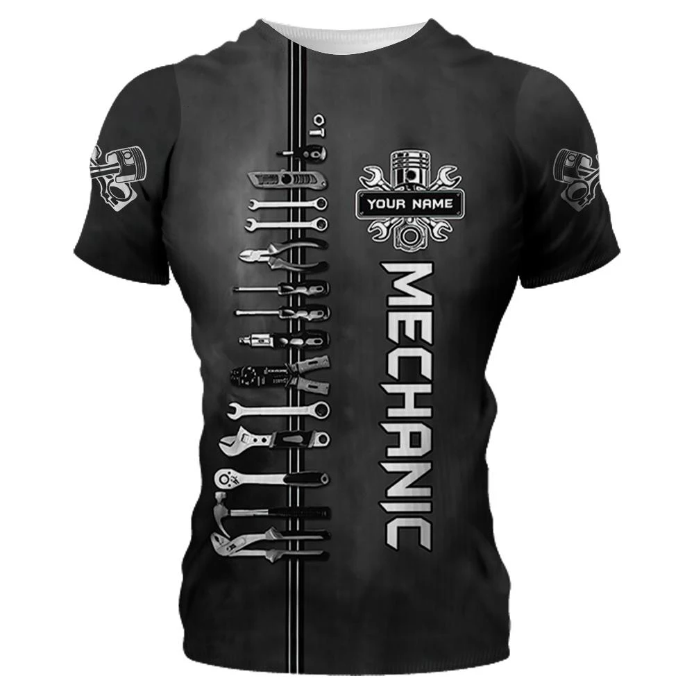 Мужская футболка для ремонта автомобиля рабочая одежда мужские топы с