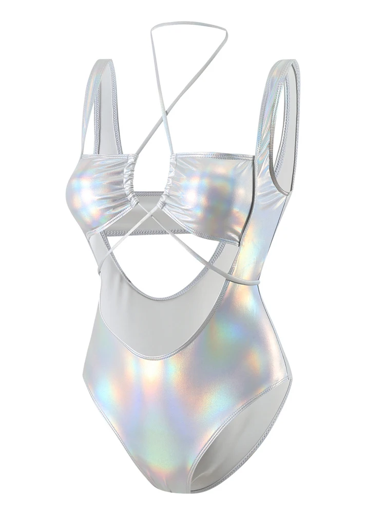 Vigoashely 2025 полые купальники с эффектом пуш-ап женский цельный купальник завязками