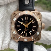 steeldive square bronze watch 100bar waterproof sd1941s automatic mechanical dive wristwatch for men black dial arrow pointers