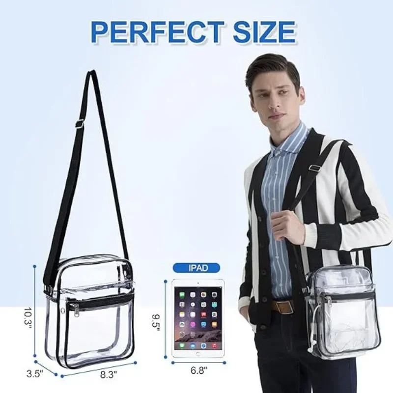 Большая прозрачная сумка-мессенджер из ПВХ женская сумка на одно плечо