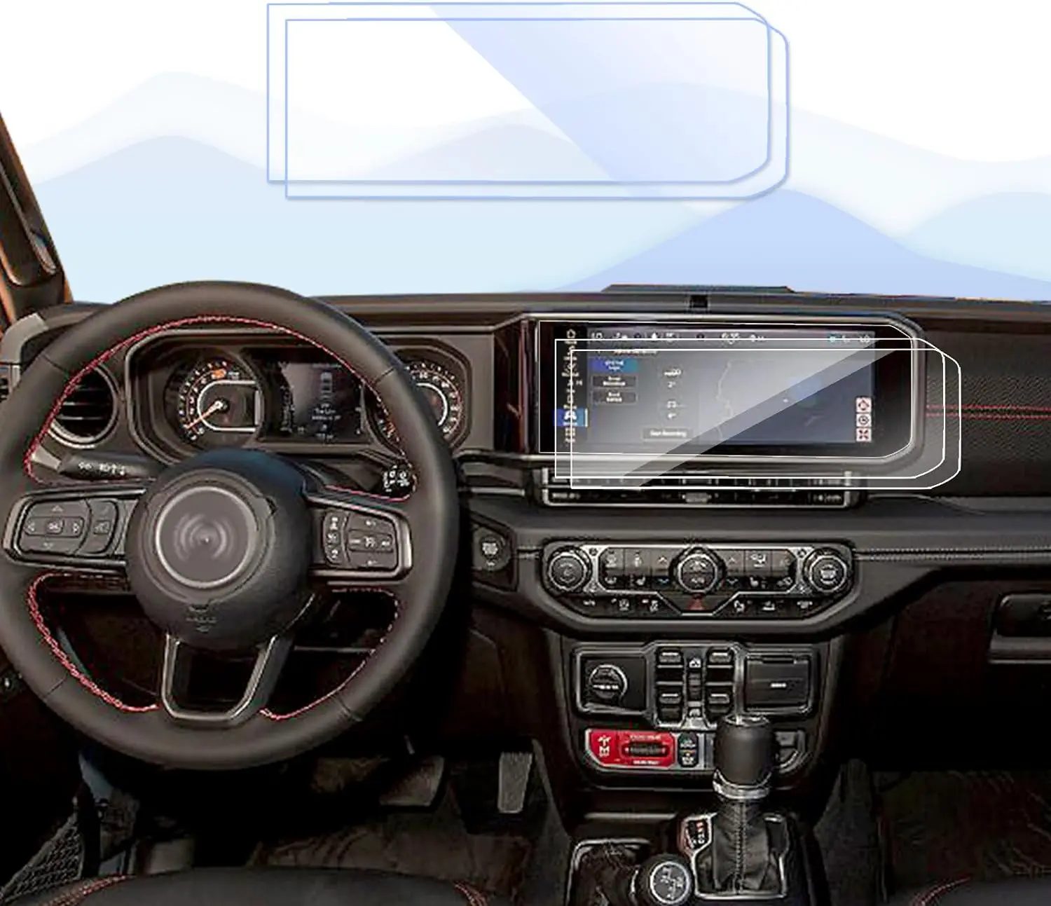 

Аксессуары для Jeep Wrangler 2024 Jeep Wrangler JL 4xe Sport Rubicon Sahara Willys Sport S 12,3-дюймовый экран из закаленного стекла