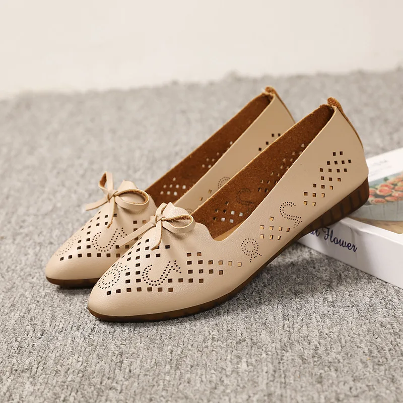

Casual Woman Shoe Modis Female Footwear Pointed Toe Bow-Knot 2023 Dress Summer Breathable New Butterfly Butterfly-knot Flat Fret