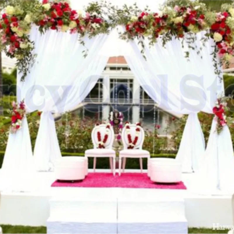 

10ft x 10ft x 10ft чистый белый Фотофон/chuppah/arbor драпированный павильон для свадебного украшения, включая драпировку и стенд
