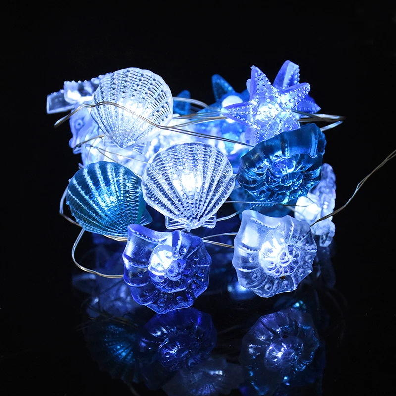 

Seashell Starfish LED String Light Conch Hippocampus Fairy Lights Ocean Theme Mermaid Wedding Birthday Under The Sea Party Decor