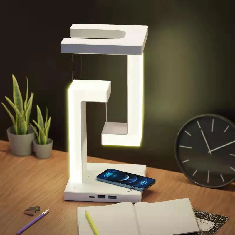 

New LED Intelligence Wireless Rechargeable Table Lamp Suspended Anti-Gravity Creative Desktop Romantic Ornaments Night Lamp