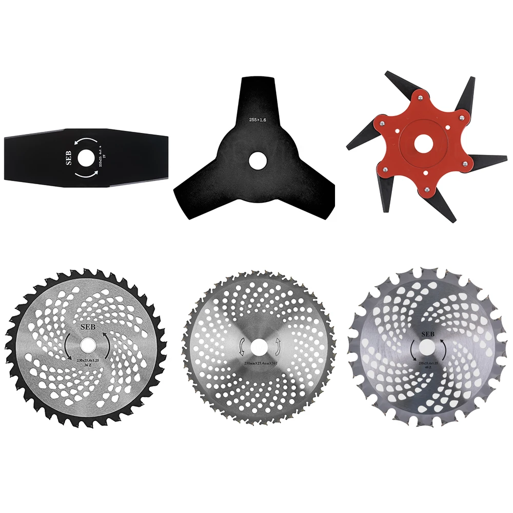 

2-40 Teeth Circular Saw Blade 230-255mm/25.4mm Grass Trimmer Head Blade Wood Brush Cutter Disc for Lawn Mower Garden Tools