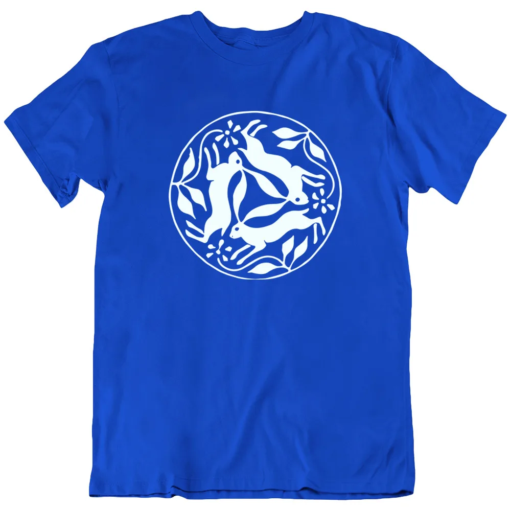 Новая Ретро футболка с тремя зайцами кроликами в круге символом логотипом