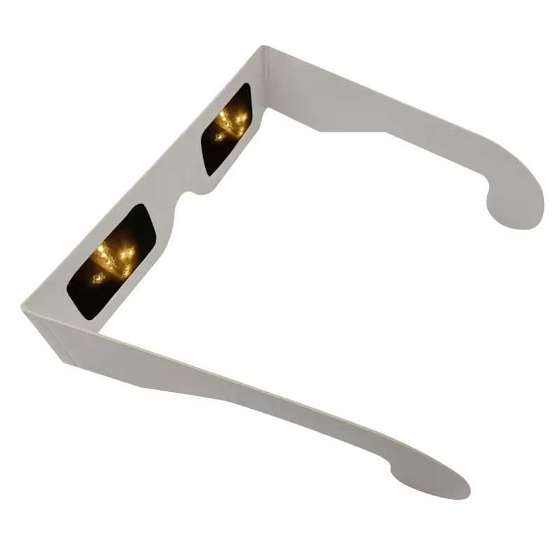 50pcs 3D Diffraction heart Rainbow Gratings Glasses White Paper Frame for Fireworks EDM Rave Laser wedding glasses |