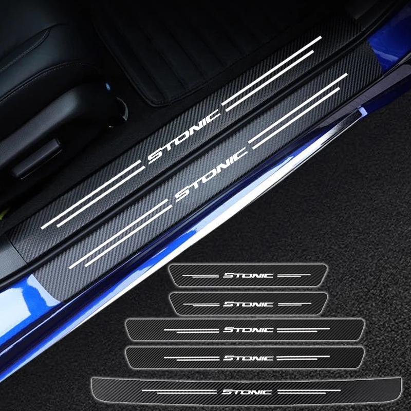 

Автомобильный протектор порога из углеродного волокна для KIA Stonic Logo K3 Ceed KX5 K7 Soul Borrego 2020 2022 аксессуары