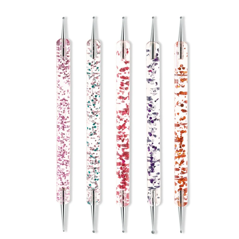 

5pcs Acrylic Metal Dotting Wax Pen Rhinestones Gem Picker Crystal Picking Nail Art Studs Dotter DIY Point Drill Tools