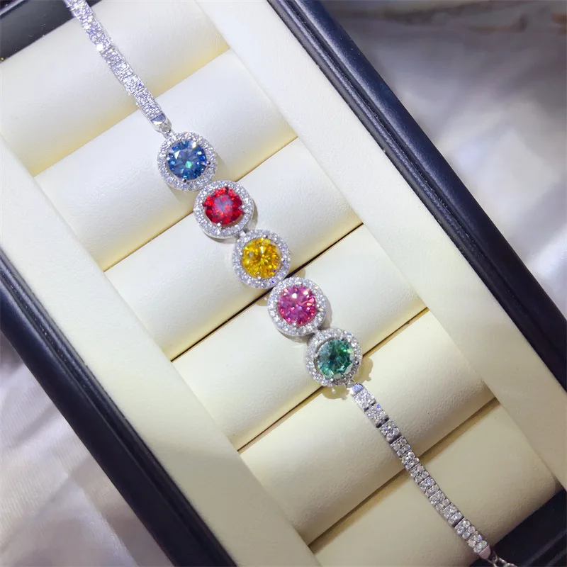 Фото Браслеты SACE GEMS GRA, сертифицированные D цвета, всего 5 карат, муассанит, стерлинговое серебро 925 пробы, 19 см для женщин, ювелирные украшения для помолвки и вечеринки №5