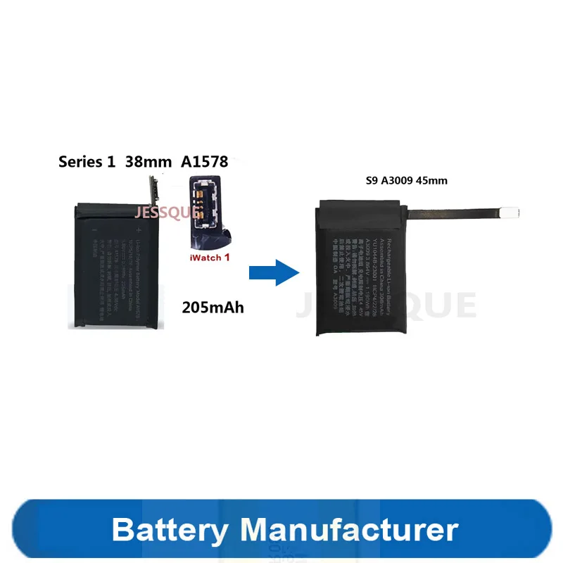 Фото A1578 A1760 A1875 A2058 A2277 A2181 A2345 A2327 A2552 A3009 Аккумулятор для Apple S1 S2 S3 S4 S5 S6 S7 S8 S9 SE Smart Watch №1