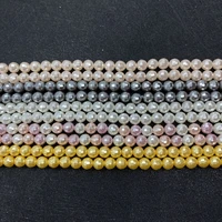 natural shell beads painted imitation pearl beaded for jewelry diy earrings bracelets necklace facet round colorful shell beads