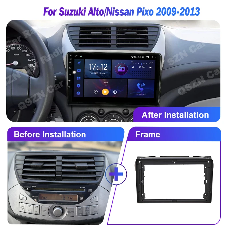 Фото Автомобильный радиоприемник Android 13, мультимедийный плеер для Suzuki Alto/Nissan Pixo 2009-2013 Dvd GPS-навигация 4G wifi BT DSP 2K QLED No 2din №2