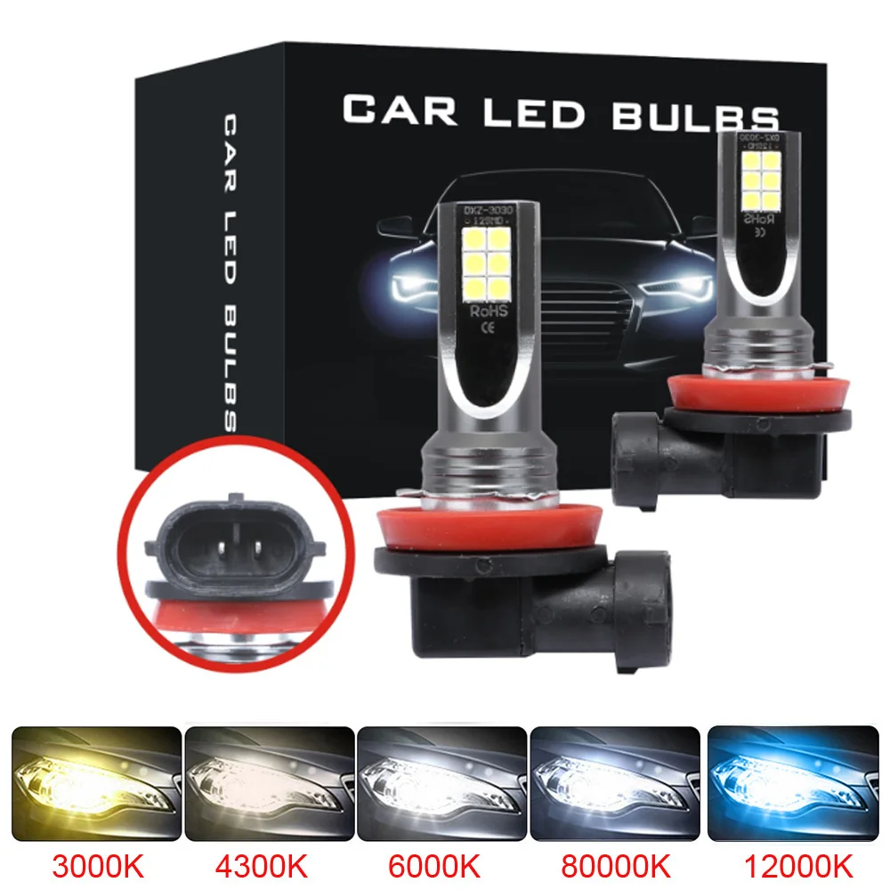 2 шт. светодиодные лампы H8 H11 HB4 H7 H4 H1 HB3 9006 9005 SMD 12000LM 6000K 12 в 24 В |