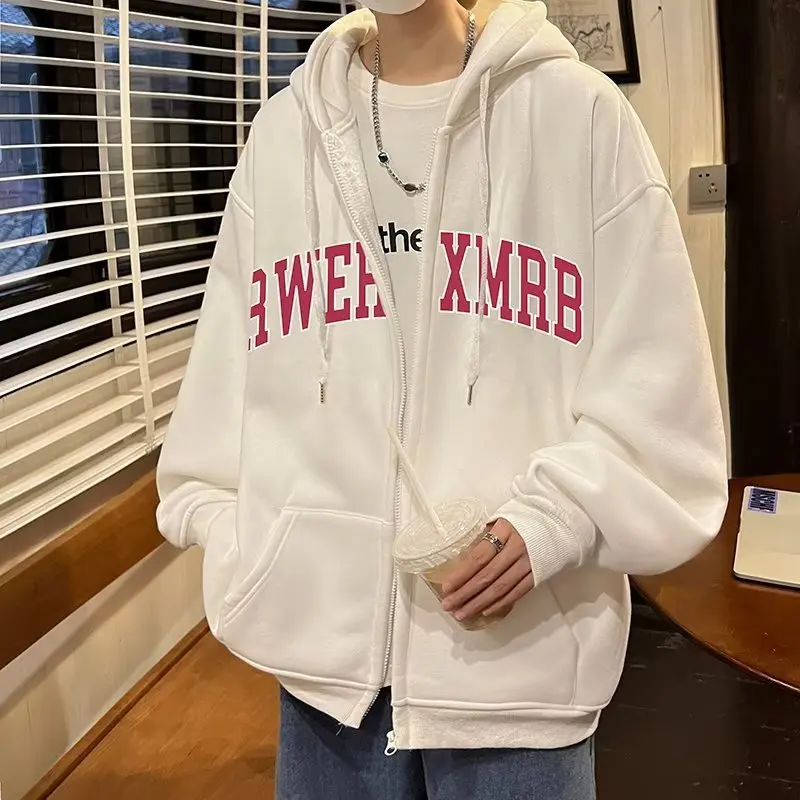 

Men's Cardigan Sweatshirt Spring And Autumn Loose Large Size Hooded Tops Trendy Luxury High Quality Brand Harajuku Couple Coats