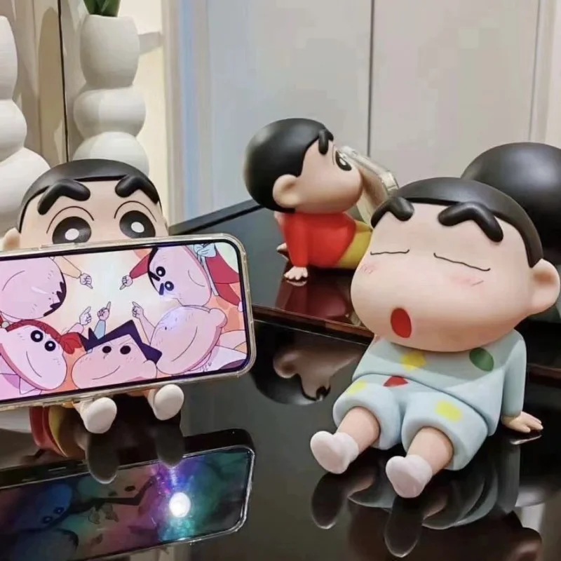 12 см аниме фигурка Crayon Shin-Chan держатель для телефона кавайные настольные