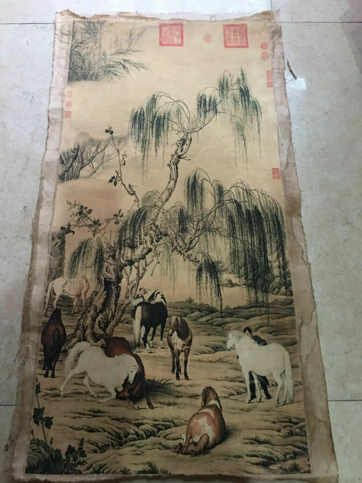 Китайские старые свитки Лан Сияющие восемь Тростников